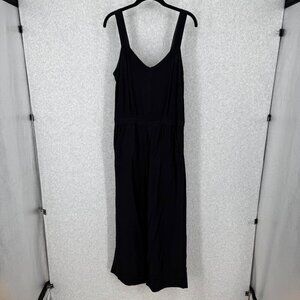 Madewell Womens Carroll Wide Leg Jumpsuit Size M Black Pockets Sleeveless Tank